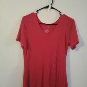 Soft red glitter shirt